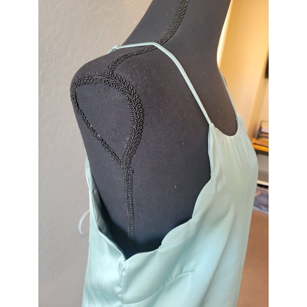 Willow Root Scalloped  Lined Sleevless Top Size S Delicate Colorful Preppy City - Picture 4 of 11